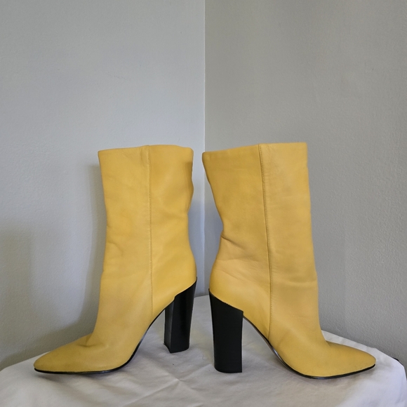 Dolce Vita Yellow leather booties - Picture 1 of 5